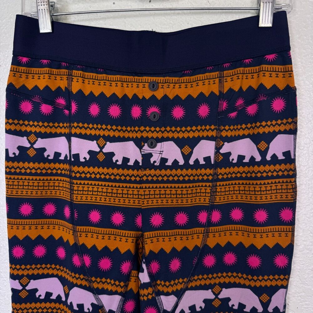 Free People Fireside Base Layer Leggings Womens Large Pants Bear Stripe Ski Snow - Picture 4 of 12